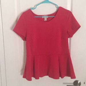 Hot Pink Peplum Top